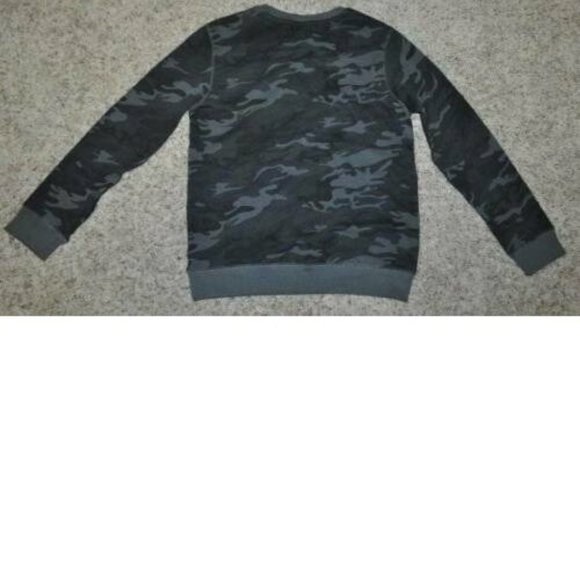 Mens Sweatshirt Adam Levine Small Blue Camouflage Crew Terry Long Sleeve - Picture 4 of 4